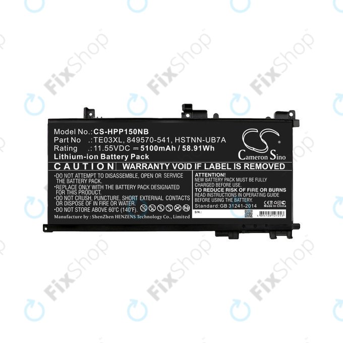 Akkumulátor HP Omen 15, Pavilion 15, WASD 15, 5100mAh, Li-Ion, 11.55V, TE03XL, HQ