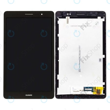 Huawei MediaPad T3 8.0 KOB-W09, KOB-L09 - LCD Kijelző + Érintőüveg + Keret (Space Grey) - 02351JJF, 02351JJG Genuine Service Pack