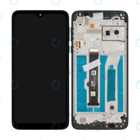 Motorola One Macro - LCD Kijelző + Érintőüveg + Keret (Space Blue) - 5D68C15386 Genuine Service Pack