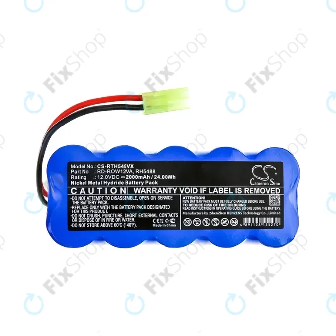 Rowenta RH-series, RS-series, Tefal TY-series - Akkumulátor RD-ROW12VA, RH5488 Ni-MH 12V 2000mAh HQ