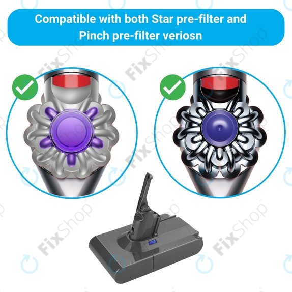 Dyson V8 - Akkumulátor 215681, PM8-US-HFB1497A Li-Ion 21.6V 2500mAh