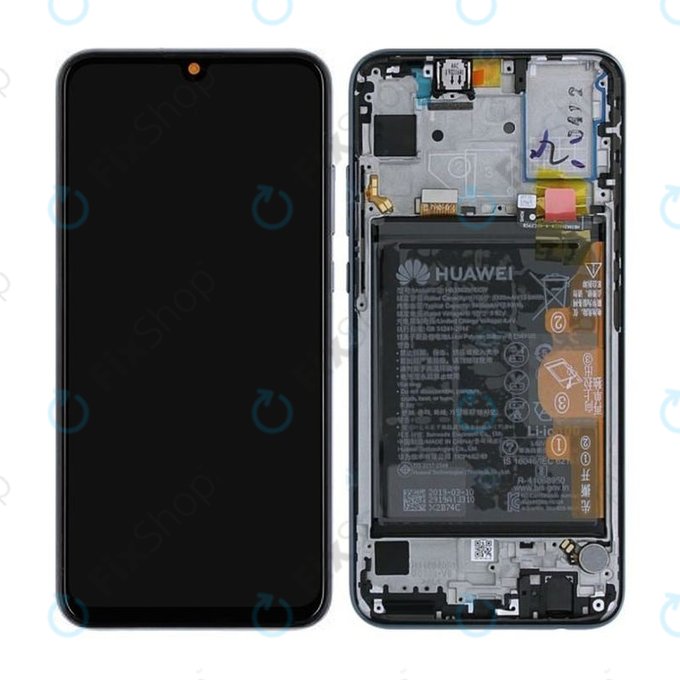 Huawei Honor 10 Lite, Honor 20 Lite - LCD Kijelző + Érintőüveg + Keret + Akkumulátor (Midnight Black) - 02352QMT, 02352GWN