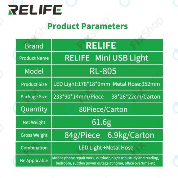 Relife RL-805 - USB Mini LED Lámpa
