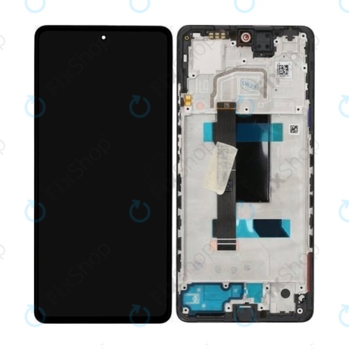 Xiaomi Redmi Note 12 Pro 5G - LCD Kijelző + Érintőüveg + Keret (Midnight Black) - 5600010M1600 Genuine Service Pack