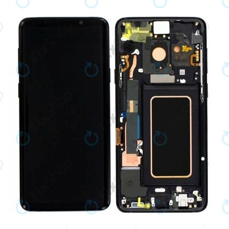 Samsung Galaxy S9 Plus G965F, G965FD - LCD Kijelző + Érintőüveg + Keret (Midnight Black) - GH97-21691A, GH97-21722A, GH97-21692A Genuine Service Pack