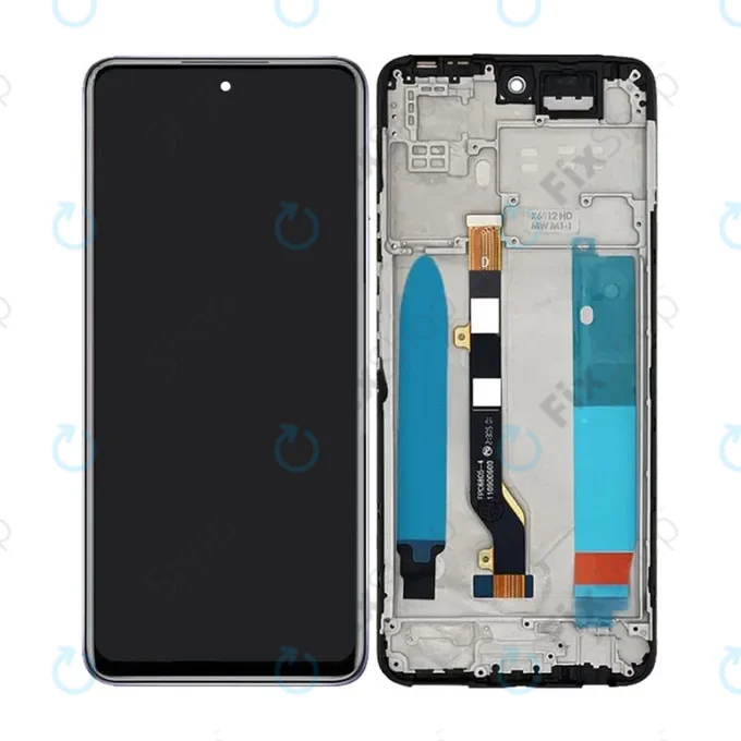 Infinix Hot 11S NFC - LCD Kijelző + Érintőüveg + Keret (Polar Black) TFT