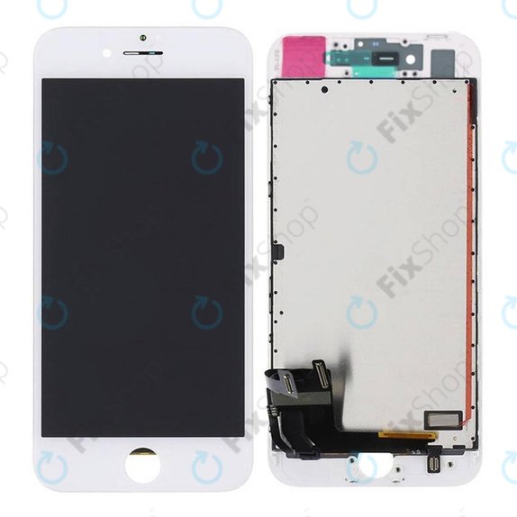 Kijelző iPhone 8, SE (2020), SE (2022), White, Érintőüveg kerettel