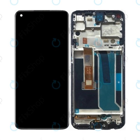 OnePlus Nord N10 5G - LCD Kijelző + Érintőüveg + Keret (Midnight Ice) TFT