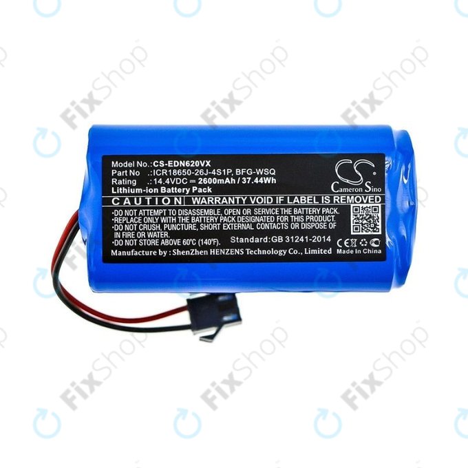 Ecovacs Deebot N79, N79S, Eufy RoboVac-series, Proscenic 850-series - Akkumulátor BFG-WSQ, ICR18650-26J-4S1P, UR18650ZY-4S1P-AAM Li-Ion 14.4V 2600mAh HQ