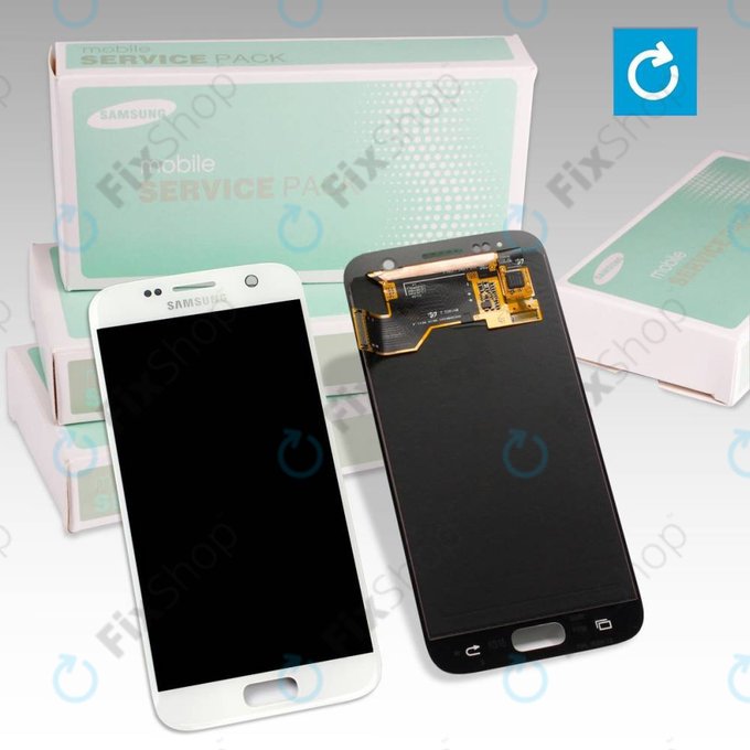 Samsung Galaxy S7 G930F - LCD Kijelző + Érintőüveg (Gold) - GH97-18523C, GH97-18761C, GH97-18757C Genuine Service Pack