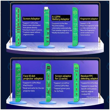 JC V1SE Programmer + LCD, Battery, Fingerprint, Face ID és 12-series Boards (iPhone 7 - 12 Pro Max)