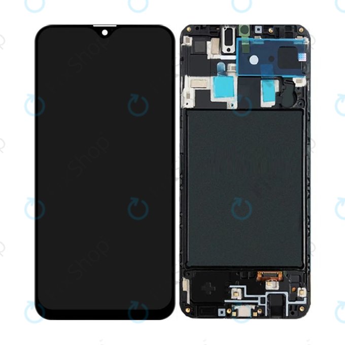 Samsung Galaxy A20 A205F - LCD Kijelző + Érintőüveg + Keret OLED