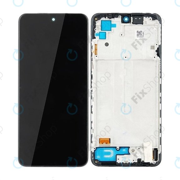 Xiaomi Redmi Note 10 - LCD Kijelző + Érintőüveg + Keret (Onyx Gray) - 5600020K7A00 Genuine Service Pack