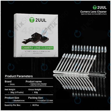 Kamera lencsetisztító gél pálca, műgyanta, 2UUL CL21, 48db/csomag