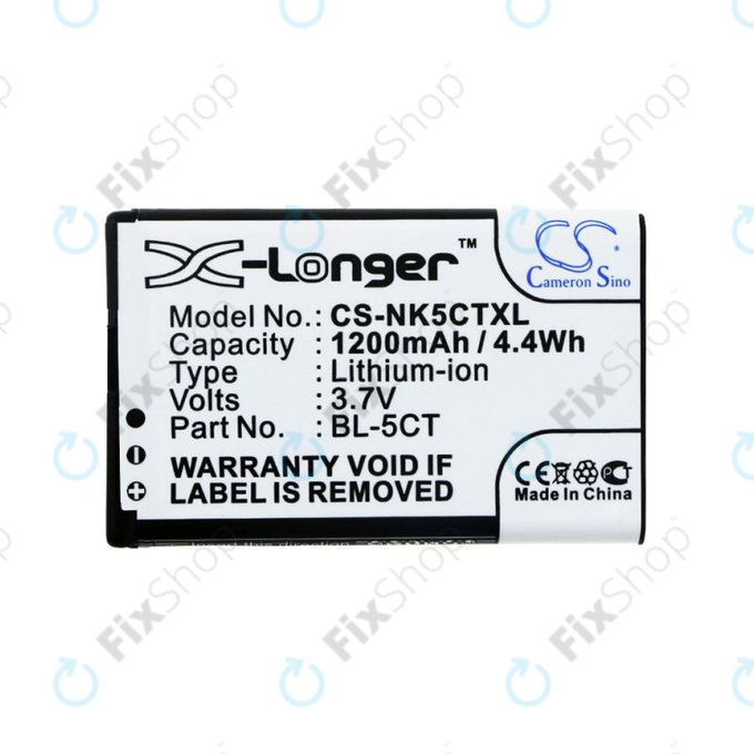Akkumulátor Nokia 5220, 5630, 6303, 6700, C5, 1200mAh, Li-Ion, 3.7V, BL-5CT, HQ