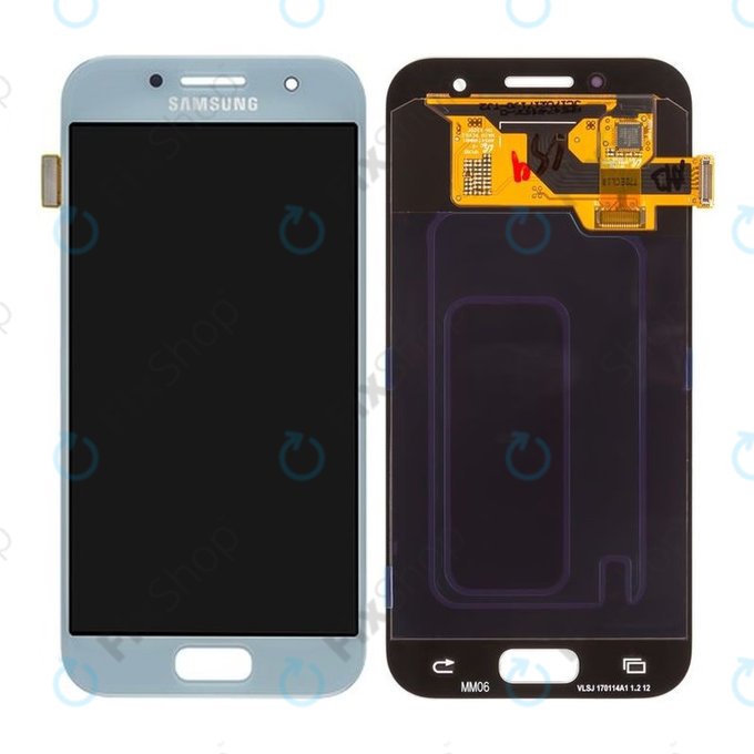 Samsung Galaxy A3 A320F (2017) - LCD Kijelző + Érintőüveg (Blue Mist) - GH97-19732C, GH97-19753C Genuine Service Pack