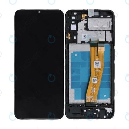 Samsung Galaxy A04e A042F - LCD Kijelző + Érintőüveg + Keret (Black) - GH81-23088A Genuine Service Pack