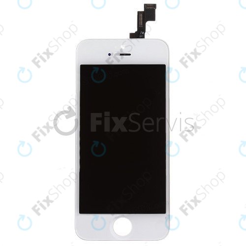 Kijelző iPhone 5S, SE, White, Érintőüveg kerettel