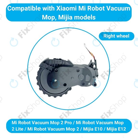 Xiaomi Mijia E10, E12, Mi Robot Vacuum Mop 2 Lite, 2 Pro - Kerék Motorral (Jobb) (Fekete)