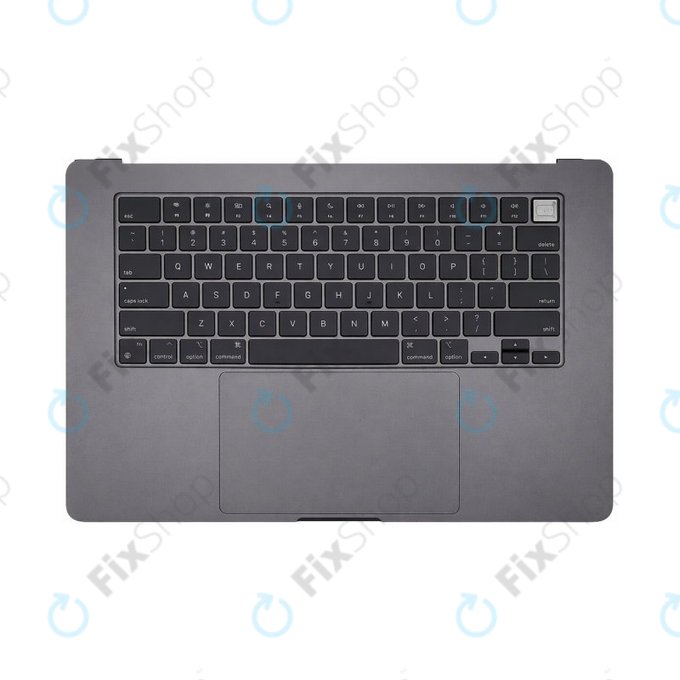 Felső billentyűzetkeret MacBook Air 15", A3114 (2023), US billentyűzettel és akkumulátorral, Space Gray, 661-34895, Genuine Apple