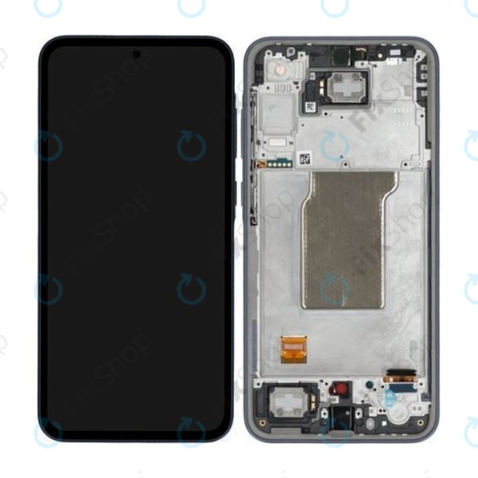 Samsung Galaxy A35 A356B - LCD Kijelző + Érintőüveg + Keret (Awesome Navy) - GH82-34223A Genuine Service Pack