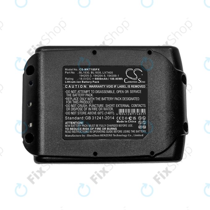 Makita 18V - Akkumulátor BL1830, BL1835, LXT400,194205-3, 194204-5, 194309-1 Li-Ion 18.0V 6000mAh HQ
