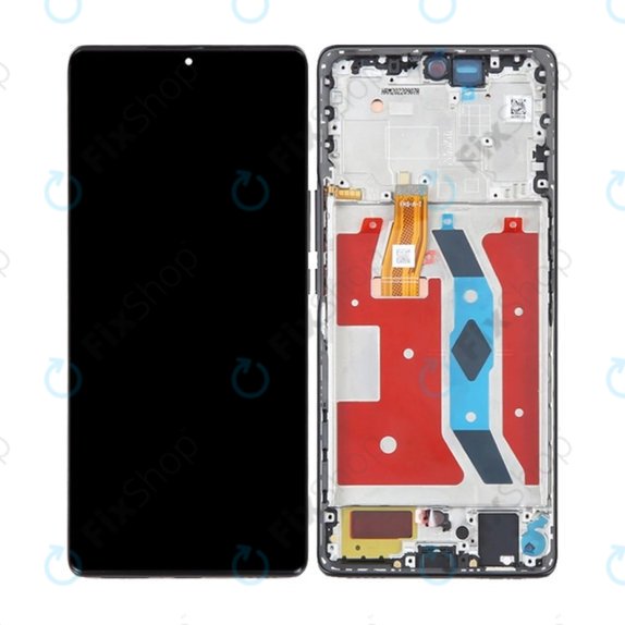 Honor Magic5 Lite RMO-NX3 - LCD Kijelző + Érintőüveg + Keret (Midnight Black) OLED