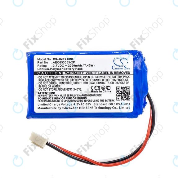 Akkumulátor JBL Flip 2 (2013), 2000mAh, Li-Pol, 3.7V, AEC653055-2P, HQ
