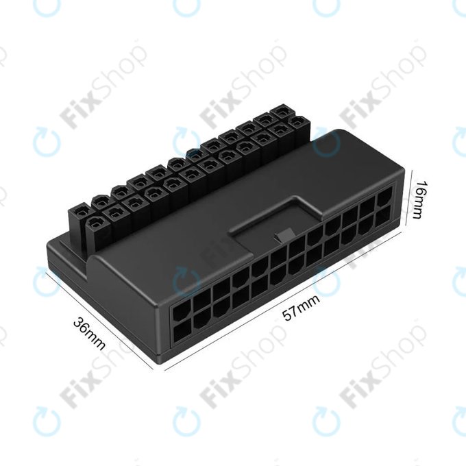 ATX 24 tűs 90°-os alaplapi tápcsatlakozó adapter