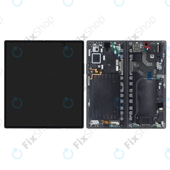 Samsung Galaxy Z Fold 7 F966B - LCD Kijelző + Érintőüveg + Keret (Jetblack) OLED