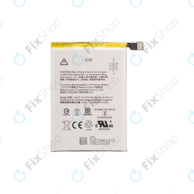 Google Pixel 3 XL - Akkumulátor G013C-B 3430mAh - G823-00114-01 Genuine Service Pack