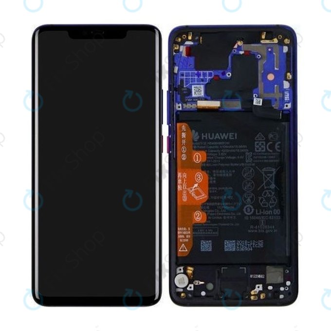 Huawei Mate 20 Pro - LCD Kijelző + Érintőüveg + Keret + Akkumulátor (Twilight) - 02352GGC Genuine Service Pack