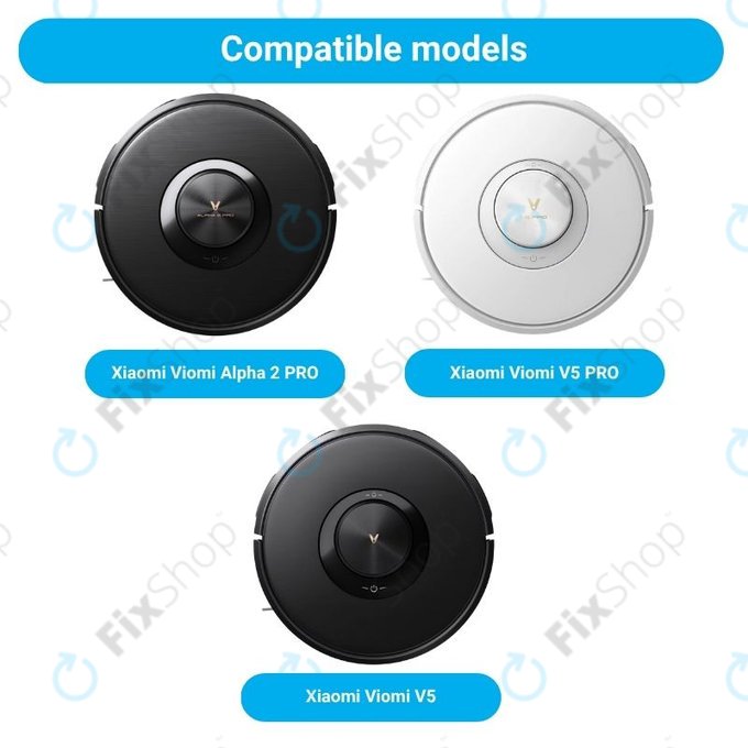 Pótalkatrész készlet Xiaomi Viomi Alpha 2 PRO, V5 PRO, V5 robotporszívóhoz (1x Főkefe, 2x Szűrők, 2x Oldalkefék)