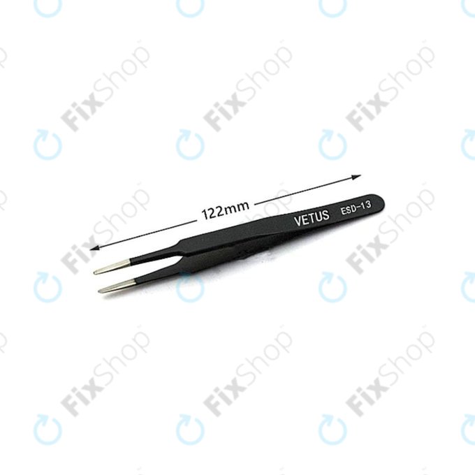 Vetus ESD-13 - Fém Csipesz (Antisztatikus) - Egyenes Hegyű (115mm)