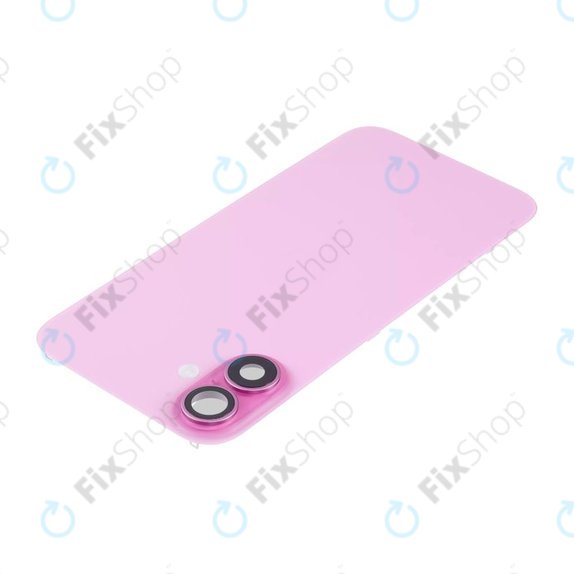 Apple iPhone 16 - Hátsó üveg + Kamera lencse + Fémlemez + Magsafe mágnes (Pink)