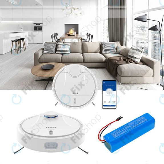 Akkumulátor Tesla Robostar iQ500, iQ600, 5200mAh, Li-Ion, 14.4V, N789-603, HQ
