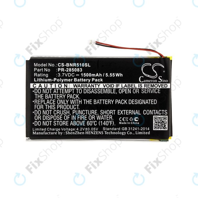 PocketBook 631 Touch HD, Barnes & Noble Nook Glowlight Plus BNRV510, Kobo Glo HD, Aura H2O, Tolino Shine 2 HD - Akkumulátor PR-285083 1500mAh HQ