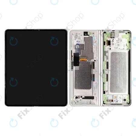 Samsung Galaxy Z Fold 3 F926B - LCD Kijelző + Érintőüveg + Keret (Phantom Silver) - GH82-26283C, GH82-26284C Genuine Service Pack
