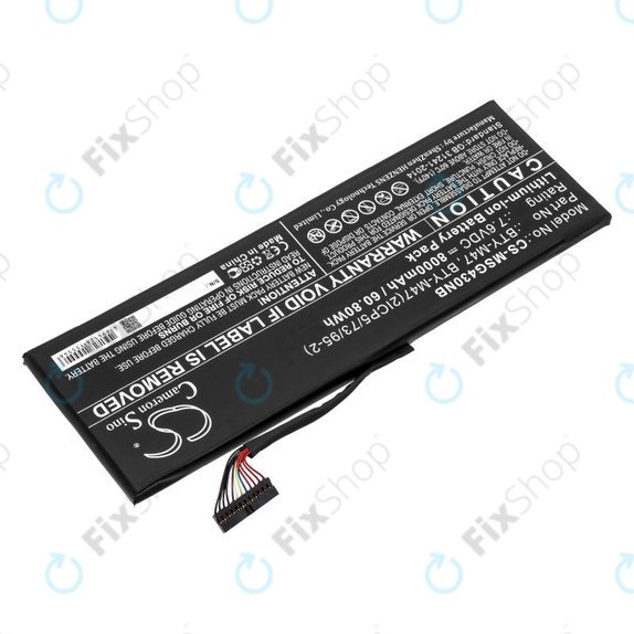 Akkumulátor MSI GS40, GS43, MS14, 8000mAh, Li-Ion, 7.6V, BTY-M47, HQ