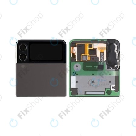 Samsung Galaxy Z Flip 3 F711B - LCD Kijelző + Érintőüveg + Keret (Külső) (Phantom Black) - GH97-26773A Genuine Service Pack