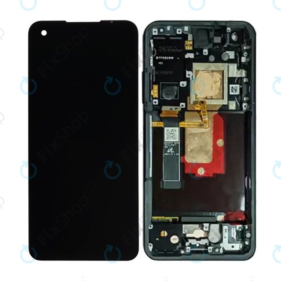 Asus Zenfone 10 - LCD Kijelző + Érintőüveg + Keret (Midnight Black) OLED