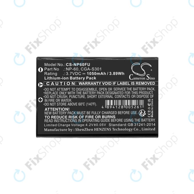 Akkumulátor Agfa, HP Photosmart, Toshiba Camileo, 1050mAh, Li-Ion, 3.7V, NP-60, COMA-BP1, HQ