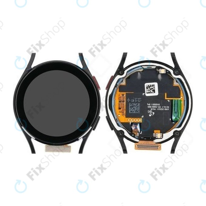 Samsung Galaxy Watch 4 40mm R865 - LCD Kijelző + Érintőüveg + Keret (Black) - GH82-28815A Genuine Service Pack