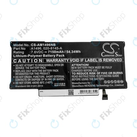 Apple MacBook Air 13" A1466 (Mid 2013 - Mid 2017) - Akkumulátor A1496 7150mAh HQ