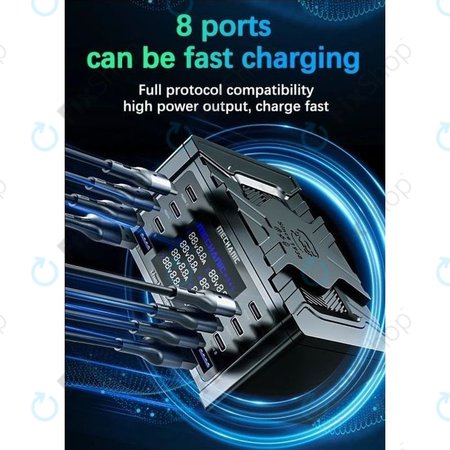 Mechanic V-Power 8 Pro - USB Töltőállomás (6x USB-A, 1x QC 3.0, 1x PD 20W)