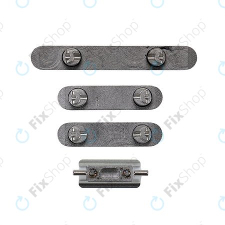 Apple iPhone XS Max - Hangerő + Bekapcsolás + Néma Üzemmód Gombok Szett (Space Gray)