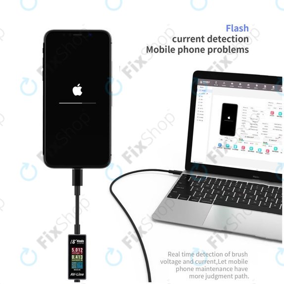 AV-Line - Intelligens Érzékelő Töltőkábel (Lightning - USB-A)