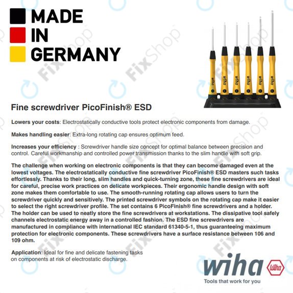Wiha PicoFinish® ESD 271P - Precíziós Csavarhúzó - Phillips PH00 (2.0mm)