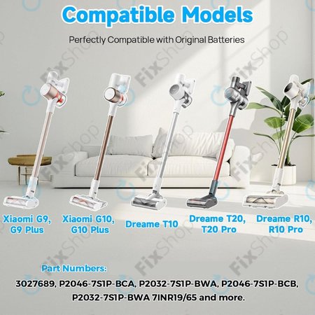 Akkumulátor Xiaomi Dreame G9, G10, T10, T20, R10, 3027689, Li-Ion, 25.2V, 3500mAh