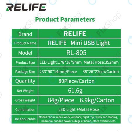 Relife RL-805 - USB Mini LED Lámpa